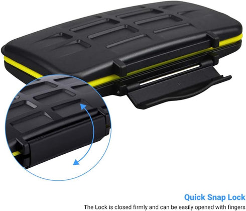 12 Slots SD Card Case Holder, SD Card Holder SD Card Organizer SD Card Storage Water-Resistant Anti-Shock SD/SDHC/SDXC Card Holder Storage with Ca...