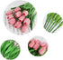 Artificial PU Tulips 10Pcs Real Touch Fake Flower Arrangement Bouquets for Home Office Wedding Decoration (Pink)...