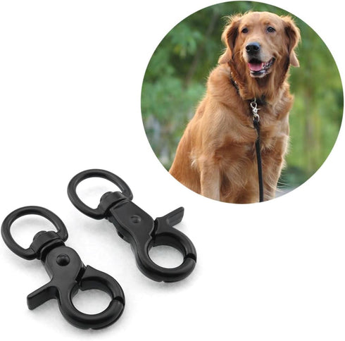 2pcs Snap Hook Zinc Alloy 60mm Black Key Chain Door Lock Pets Cage Hook Belt Clip for Any Suitable Cage, Dog Traction Rope...