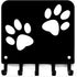 Paw Print Key Rack Hanger & Dog Leash Holder- Small 6 inch Wide - Made in USA...