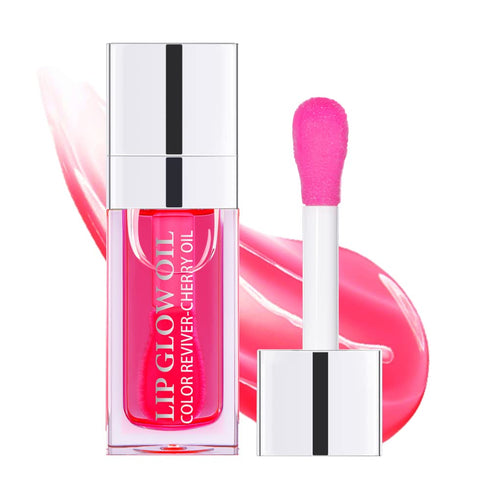 Lip Oil, Hydrating Lip Glow & Plumper Gloss, Moisturizing No-Sticky Transparent Plumping Lip Balm for Lip Care...