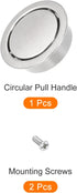 Circular Flush Pull Handle(34mm/1.34") 1Pcs, Zinc Alloy Recessed Pull Handle with Screws - for Drawer Sliding Door, Dark Silver...