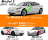 Logo Decal Overlay Stickers for Tesla Model 3 (2017 to 2023), Standard Wrap, 11-pc Set (Gloss Black)...
