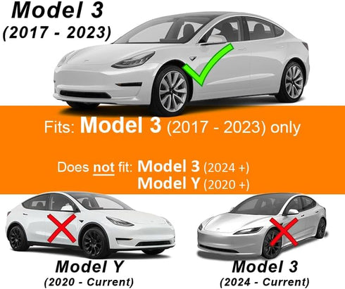 Logo Decal Overlay Stickers for Tesla Model 3 (2017 to 2023), Standard Wrap, 11-pc Set (Gloss Flip Deep Space - Blue/Purple)...