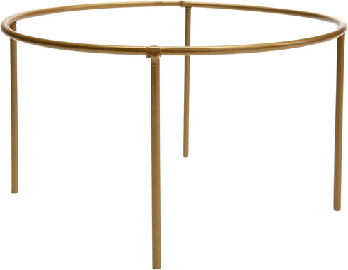 Bloem Hopson Round Planter with Gold Metal Stand: 6" - Casper White - Durable Plastic Pot, Powder Coated Removable Stand, for Indoor and Outdoor U...