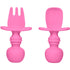 Silikong Silicone Utensils, Baby Fork and Spoon Set, Training Utensils, Baby Led Weaning Stage 1 for Ages 6 Months (Pink)...