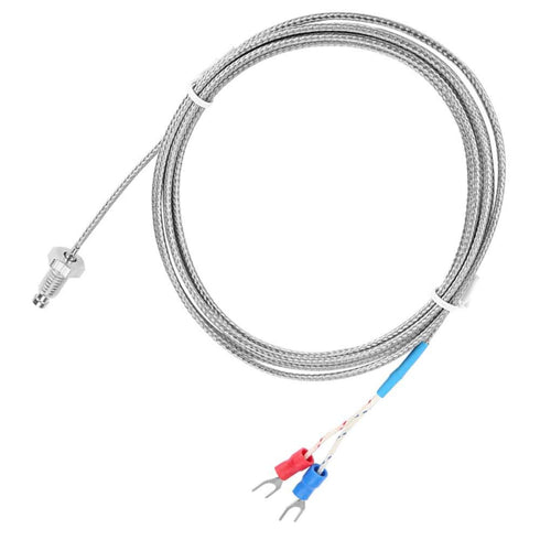 Thermocouple K Type, M6 Screw Fine Thread Type K Thermocouple Temperature Sensor Wire 0-400 1M/2M//4M/5M(2M)...