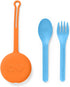 OmieBox Kids Utensils Set with Case - 2 Piece Plastic, Reusable Fork and Spoon Silverware with Pod for Kids (Sunrise)...