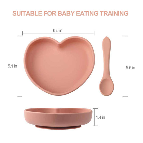 Suction Plate, Socub Silicone Plate for Baby and Toddler, Unbreakable Non-Slip Kids Plates with Spoon and Fork, BPA Free, Dishwasher and Microwave...