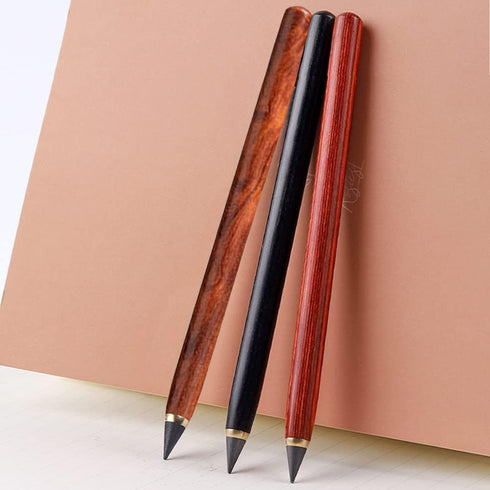 3 PCS Inkless Everlasting sandalwood Pencil,Everlasting Pencil with 3 pcs Replacement Nibs, Infinite Pencil, Unlimited Writing Pencil,Eternal for ...