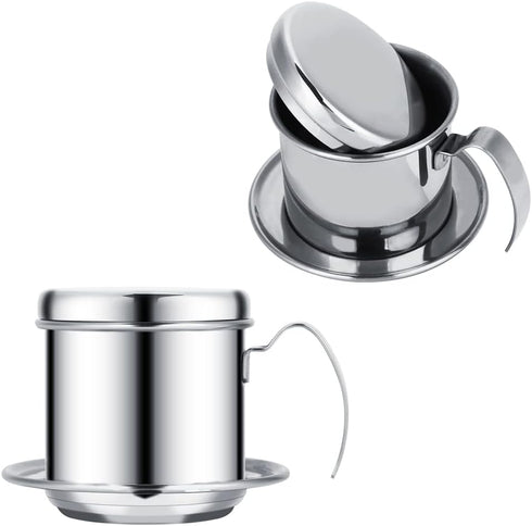 Zopsc Vietnamese Coffee Drip Filter Maker Stainless Steel Coffee Filter Cup Infuser Home Coffee Maker(Silver)...