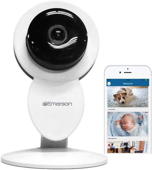 Emerson Wifi Indoor Home Security Surveillance Camera, Two Way Audio, Night Vision, Motion Detection, 1080P, ER108001...