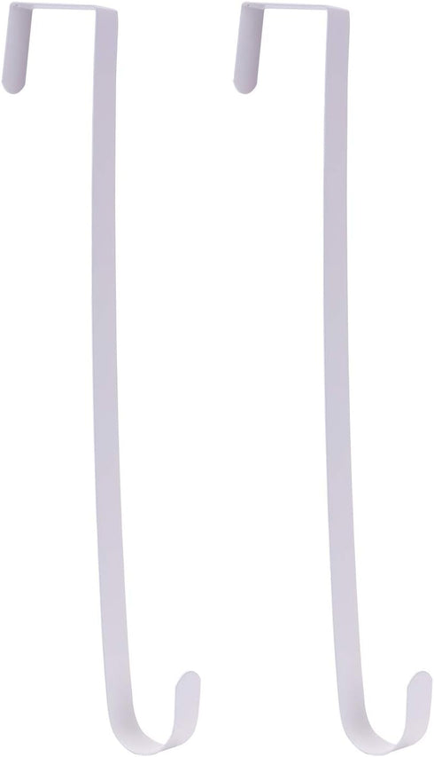 Sattiyrch 15" Wreath Hanger for Front Door,Sturdy Steel Wreath Door Hanger,Over The Door Hanger Hook (White,2)...