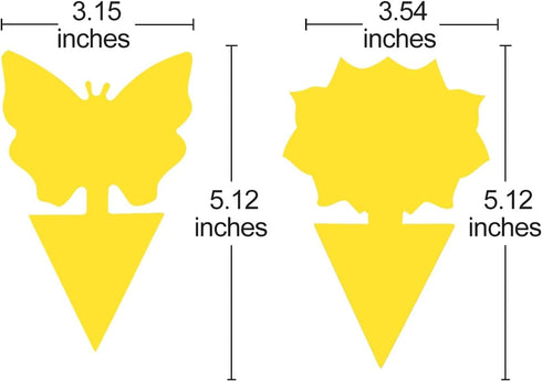 Fruit Fly Sticky Traps, sticky traps for bugs 96 pack Yellow Double Side Sticky Trap with Shovel for Gnat, Fruit Fly, White Fly, Aphid, Leaf Miner...
