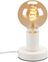 Industrial Table Lamp Base, E26 E27 Lamp Base Without Shade, Mini Short Desk Lamp Exposed Bulb Base, Simple Metal Edison Light Bulb Stand?White?...
