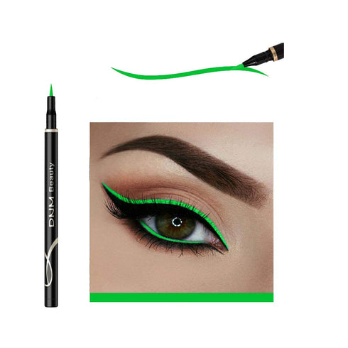 DNM Cat Eye Makeup Waterproof Neon Colorful Liquid Eyeliner Pen Make Up Comestics Long-lasting Black Eye Liner Pencil Makeup Tools (green)...