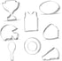 International Sport Cookie Cutter Set - 9 Piece - Football, Glove, Helmet, Megaphone, Jersey, Baseball, Basketball, Trophy Cup, Tennis Racket - St...