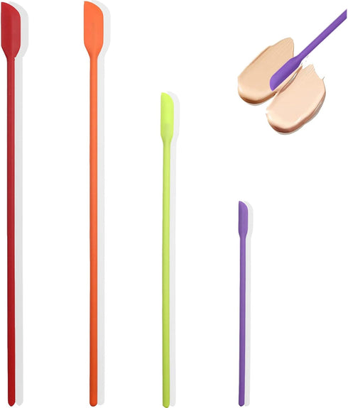 Beauty Spatula 4 PCS Makeup Spatula Mini Silicone for Cosmetics & Kitchen - 3 Sizes...