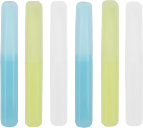 6 Pack Travel Toothbrush Containers Case Portable Plastic Breathable Toothbrush Holder Storage Dust-Proof and Sanitary for Travel Camping School B...