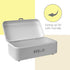Home Basics Bread Box For Kitchen Countertop, Metal, (White), Vented With Hinge Top and Non-Skid Feet | Large Bread Box | Keeps Loaves, Bagels, Cr...