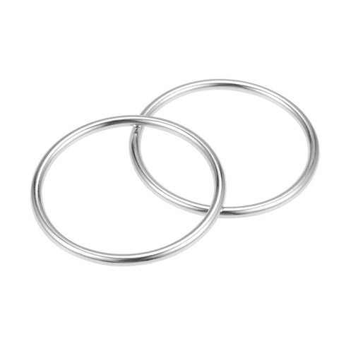 uxcell O Ring Buckle 45mm(1.8") ID 3mm Thickness Zinc Alloy O-Rings for Hardware Bags Belts Craft DIY Accessories, Silver Tone 2pcs...