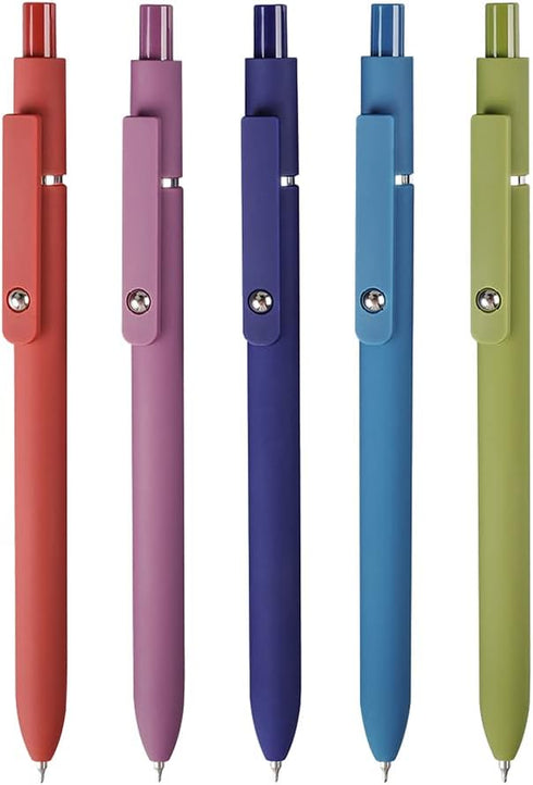 5PCS Gel Pens Quick Dry Ink Pens Fine Point 0.5mm Retractable Press Gel Pens Rolling Ball Black Ink Smooth Writing for Office School Student Exerc...