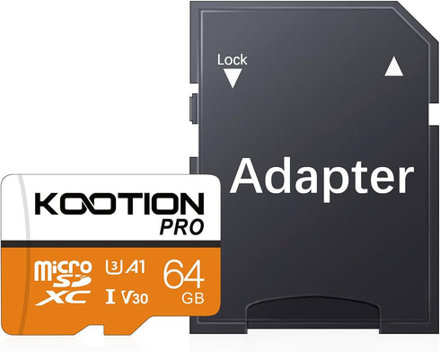 KOOTION Micro SD Card 64GB UHS-I microSDXC Flash Memory Card with Adapter, C10, U3, A1, V30, 4K UHD TF Card...