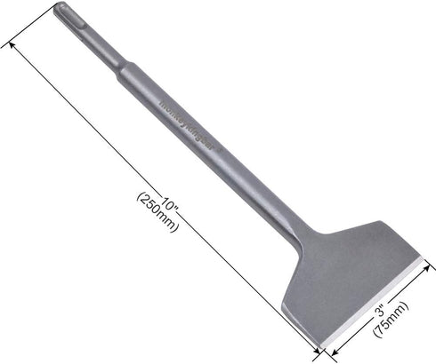 Monkey King Bar-3 IN Wide Sds Plus Floor Scraper-Sds plus bits-10"x3" Sharpened Tile and Sds Tile Chisel for Floor and Wall Tile Concrete Mortar T...