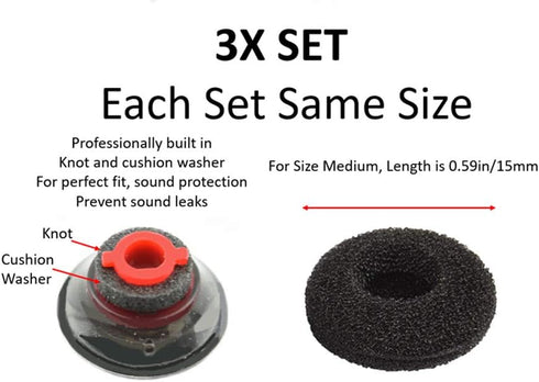 3X Ultra Comfort Eartips Ear Buds Replacement Earphone Ear Tips Kits Earpads Foam Set Cushion for Plantronics Voyager 5200 5220 5210 Series Blueto...