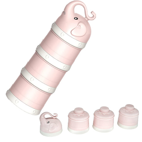 Baby Milk Powder Formula Dispenser, Stackable Formula Dispenser Container Mixie Bottle for Travel, Large Capacity Formula Holder and Snack Storage...