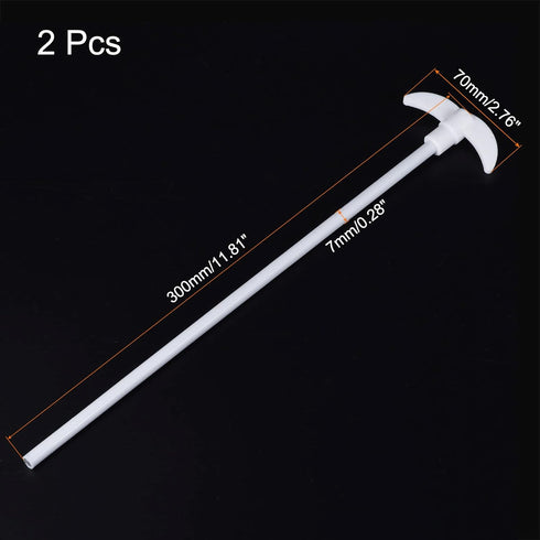 MECCANIXITY PTFE Electric Stirring Rod 300mm Length Overhead Stirrer Mixer Shaft with Foldable Paddle for Lab 2Pcs...