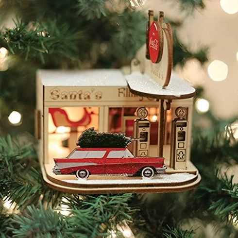 Cottage - Gas Station Ornaments for Christmas Tree...