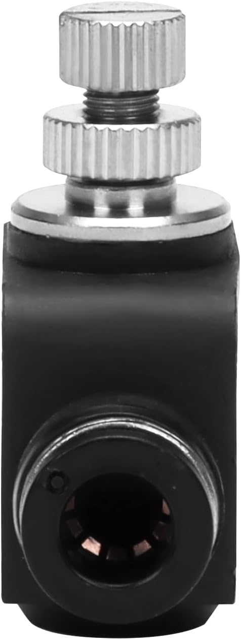Air Flow Control Valve - 1/4" Tube OD x 1/4" Tube OD Straight Union Pneumatic Push to Connect Speed Regulator Valve (Pack of 1)...