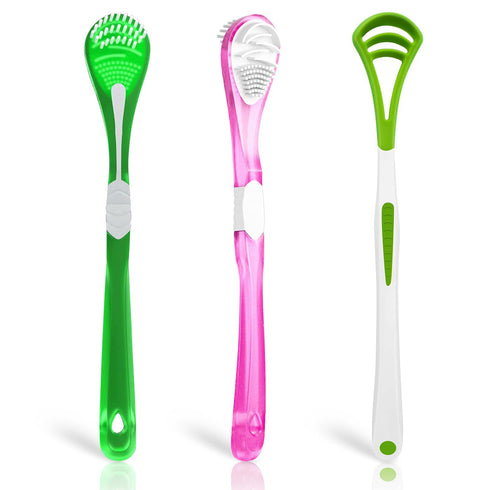 Tongue Scraper for Adults Kids, Tongue Cleaner for Oral Care, Silicone Tongue Brush Double-Side, Oral Scrapers for Reduce Bad Breath (3 Pack)...