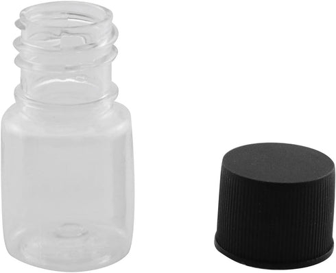 12PCS Transparent Black Lab Wide Mouth Small Plastic Water Bottles Reagent Bottle Liquid Bottle Solid Powder Bottle Plastic Bottles Lab Cylindrica...