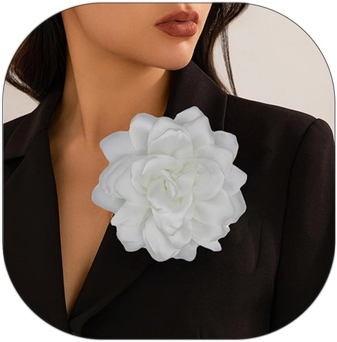 Flower Brooches for Women Satin Fabric Rose Flower Brooches Handmade Flower Brooches Pin for Wedding Party Dance Banquet Ceremony Versatile Floral...