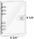 2 Pack A5 Transparent Soft PVC, 6-Ring Binder Cover Snap Button Closure Loose Leaf Folder Notebook Round Ring Clear Binder Cover Protector Snap (P...