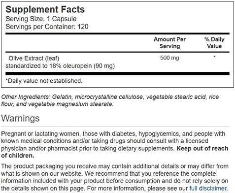 Vitacost Synergy Olive Leaf Extract - Standardized -- 500 Milligram - 120 Capsules...