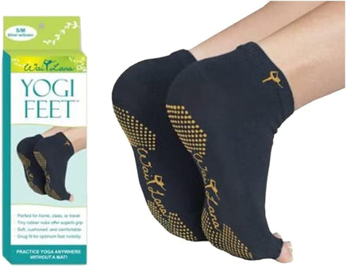 Wai Lana Yogi Feet Yoga Equipment, Black/Gold, Medium/Large...