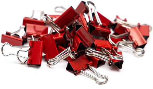 JAM PAPER Colorful Binder Clips - Extra Small - 3/5 Inch (15 mm) - Red Binderclips - 30/Pack...