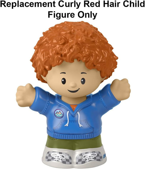 Fisher-Price Replacement Part Little People Family Playset - HBW72 ~ Replacement Curly Red Hair Child Figure ~ Wearing Blue Sweatshirt ~ Works Gre...