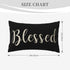 Nice Gift Inspirational Blessed Letters Words Waist Lumbar Black Cotton Linen Throw pillow case Cushion cover for Sofa home decorative Oblong 12x2...