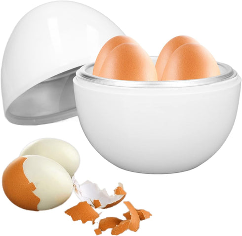 Hard Boiled Egg Cooker Hard Boiled Egg Cooker 4 Eggs Capacity Compact Design ABS Material Egg Shape Microwave Function Egg Boiler...