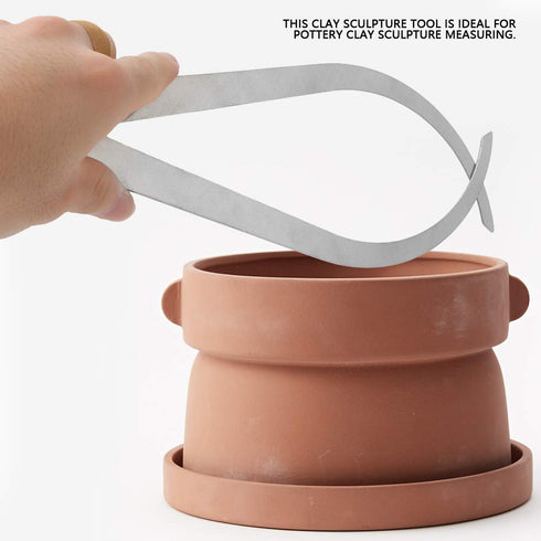 Clay Caliper Tool, 10 inch Bent Leg Stainless Steel Caliper Ceramic Measuring Pottery Tool for Carving Shaping Clay Sculpture Modeling...