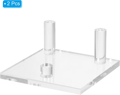 PATIKIL 4" x 4" x 2" Acrylic Display Stands, 2 Pack Display Easel Holder Crystal Display Stand for Mineral Gemstone, Clear...