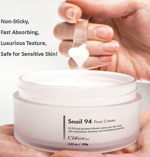 Cokor 94% of French Snail Mucin Extract Moisturizing Cream 3.52 oz Made in Korea Glass Skin Care K-Beauty...