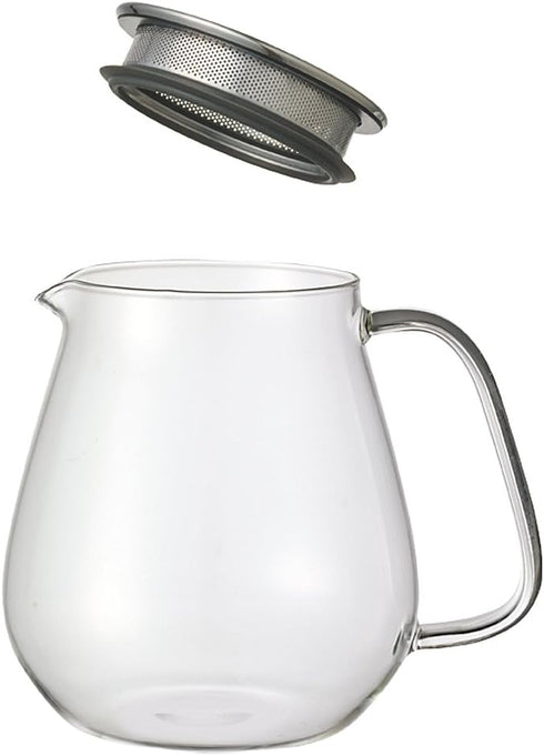 Kinto Stainless Unitea One Touch Teapot 720 Milliliter (24.35 Fl. Oz.) - Heat-resistant Glass Teapot with Stainless Steel Strainer in Lid (Japan I...