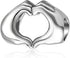 925 Sterling Silver Love Heart Charm in Your Hands Charm Valentine's Day Charm Family Charm for Pandora Charm Bracelet...