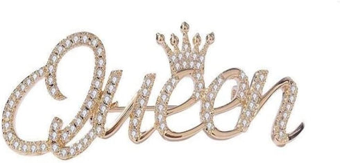 Personality Fashion Queen Crown Brooch Pins Crystal Elegant Flower Brooch for Women Girls...