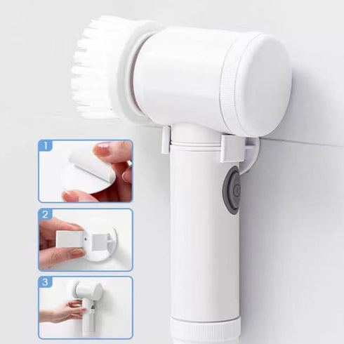 Upgraded Electric Cleaning Brush, USB Charging, 5 in 1 Magic Power Scrubber, with 3 Brush Heads for Kitchen Shower Bathtub Bidet Sofa Carpets...